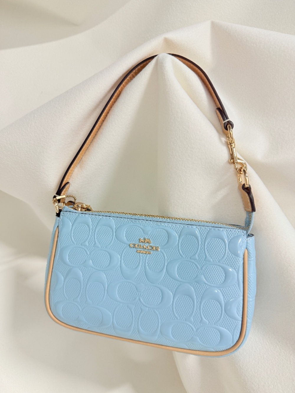 NWT Coach Nolita 19 In Signature Leather CEM98 light blue